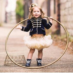 GAP Navy Blue Kids Jacket with Gold Accents band coat velvet